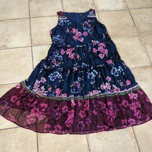 ROS & ALI PLUS SIZE 24 BLUE FLORAL S/S DRESS